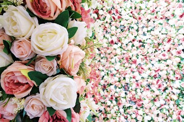 Flower wall in a cafe in Bangkok
