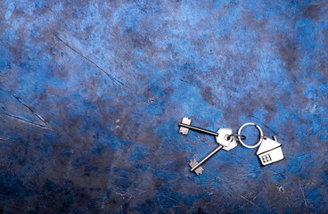 Key with house symbol. Real estate concept