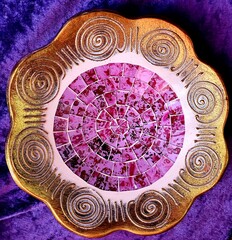 Rich gold and purple mandala photographed in Bloemfontein, South Africa