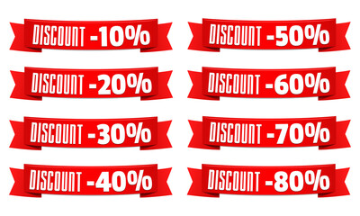 Discount Price Tag Ribbon Banners.