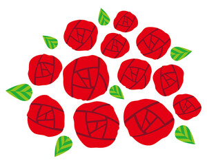 赤いバラの花のベクターイラスト