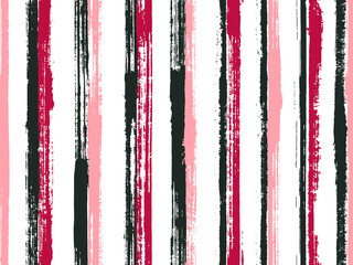 Pain thin grunge stripes vector seamless pattern. Hipster kids clothes fabric design. Old style 