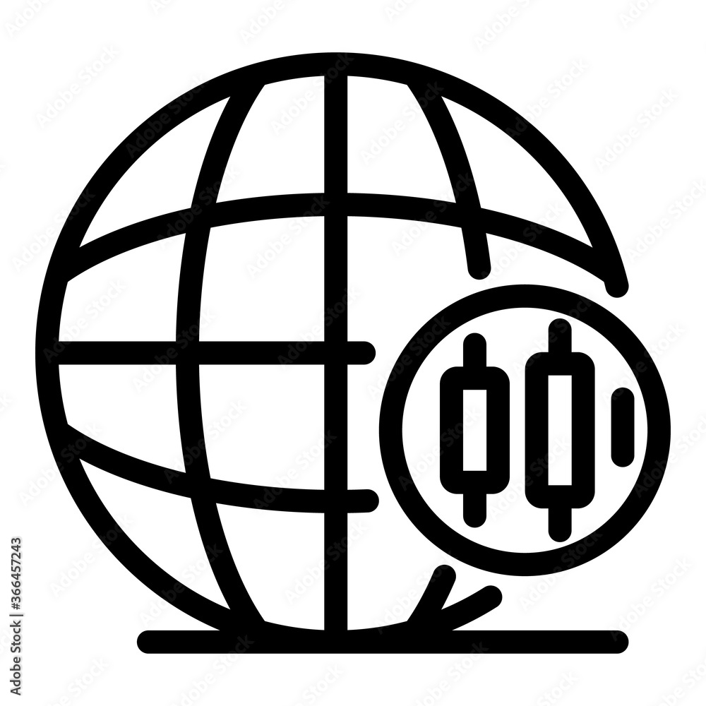 Poster global trader icon. outline global trader vector icon for web design isolated on white background