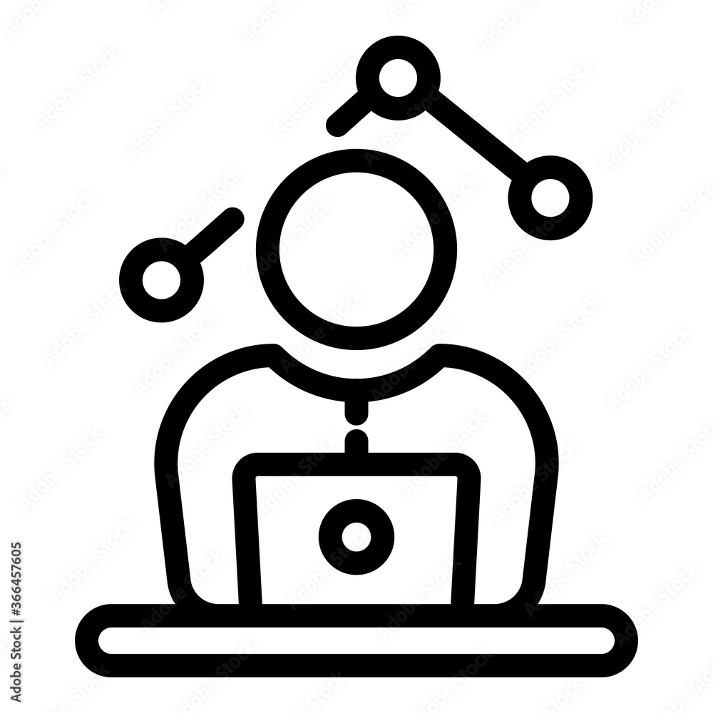 Poster laptop modern trader icon. outline laptop modern trader vector icon for web design isolated on white