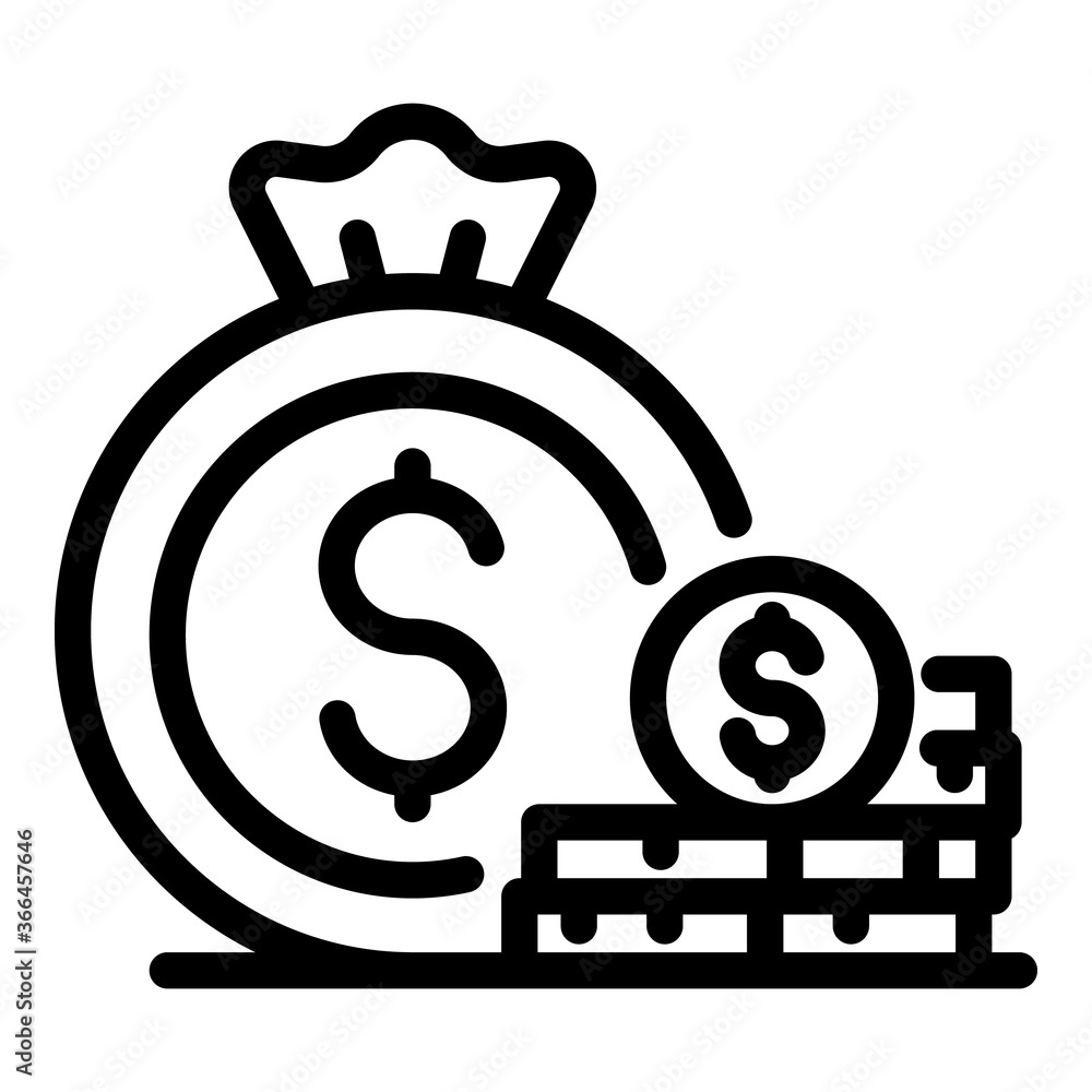 Poster trader coin stack icon. outline trader coin stack vector icon for web design isolated on white backg