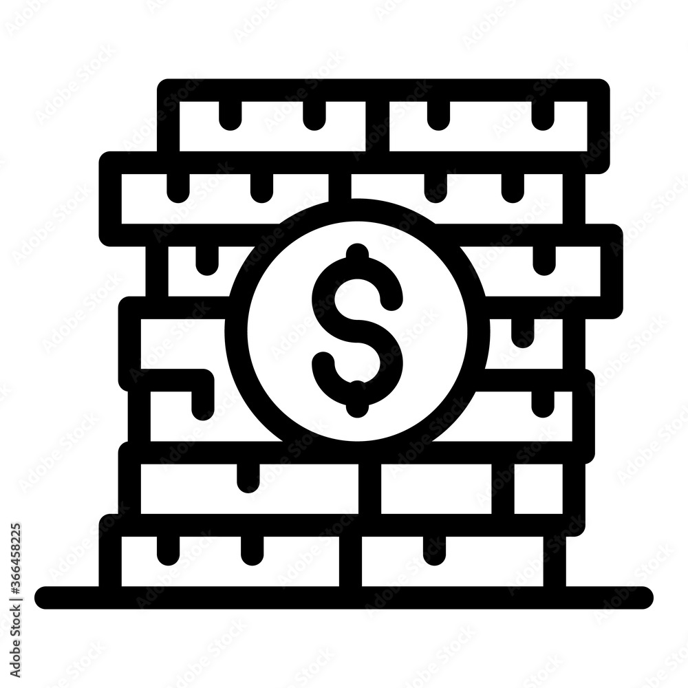 Poster broker coin stack icon. outline broker coin stack vector icon for web design isolated on white backg