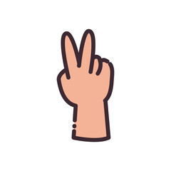 love peace gesture with hand line and fill style icon vector design