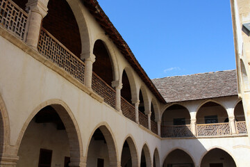 Fototapeta na wymiar View from the courtyard of the Cyprus monastery. Cyprus.