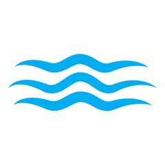 Water wave icon isolated on white background. Flat water wave icon for web site, design template and logo. Creative abstract concept, vector illustration