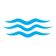 Water wave icon isolated on white background. Flat water wave icon for web site, design template and logo. Creative abstract concept, vector illustration