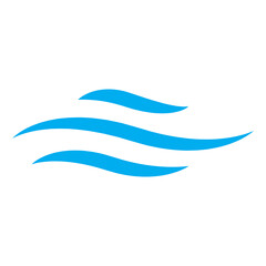 Water wave icon isolated on white background. Flat water wave icon for web site, design template and logo. Creative abstract concept, vector illustration