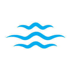 Water wave icon isolated on white background. Flat water wave icon for web site, design template and logo. Creative abstract concept, vector illustration