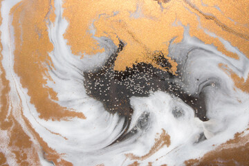 Part of original resin art (epoxy resin) painting. Marble texture. Fluid art for modern banners,...