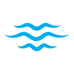 Water wave icon isolated on white background. Flat water wave icon for web site, design template and logo. Creative abstract concept, vector illustration