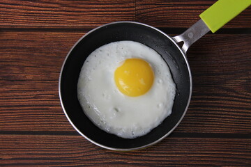 Fried chicken egg in a frying pan
