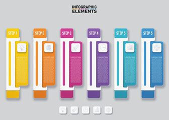 Colorful infographic elements template,Business concept with 6 options, steps or processes and marketing can be used for workflow layout and presentation.