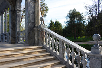 Fragment of the Marble (Palladium) bridge of the Catherine Park.