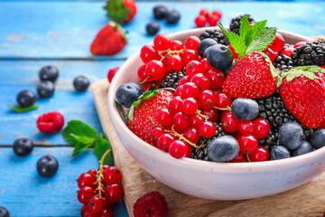 Assorted wild fresh summer berries