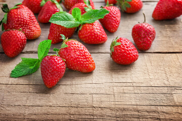 Fresh ripe juicy strawberries