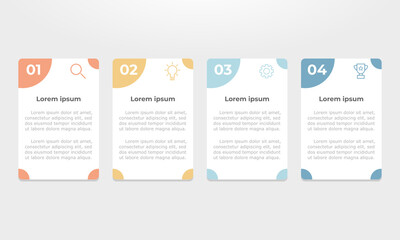 Colourful infographic steps with text boxes. Business concept with 4 steps.