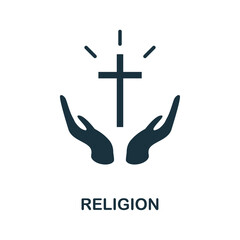 Religion icon. Monochrome simple Religion icon for templates, web design and infographics