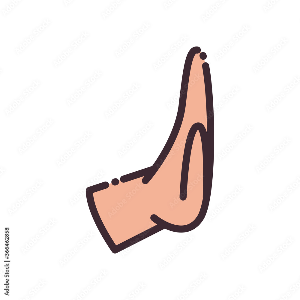 Poster palm gesture with hand line and fill style icon vector design