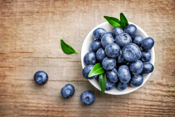 Fresh ripe juicy blueberries