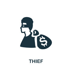 Thief icon. Simple element from police collection. Creative Thief icon for web design, templates, infographics and more