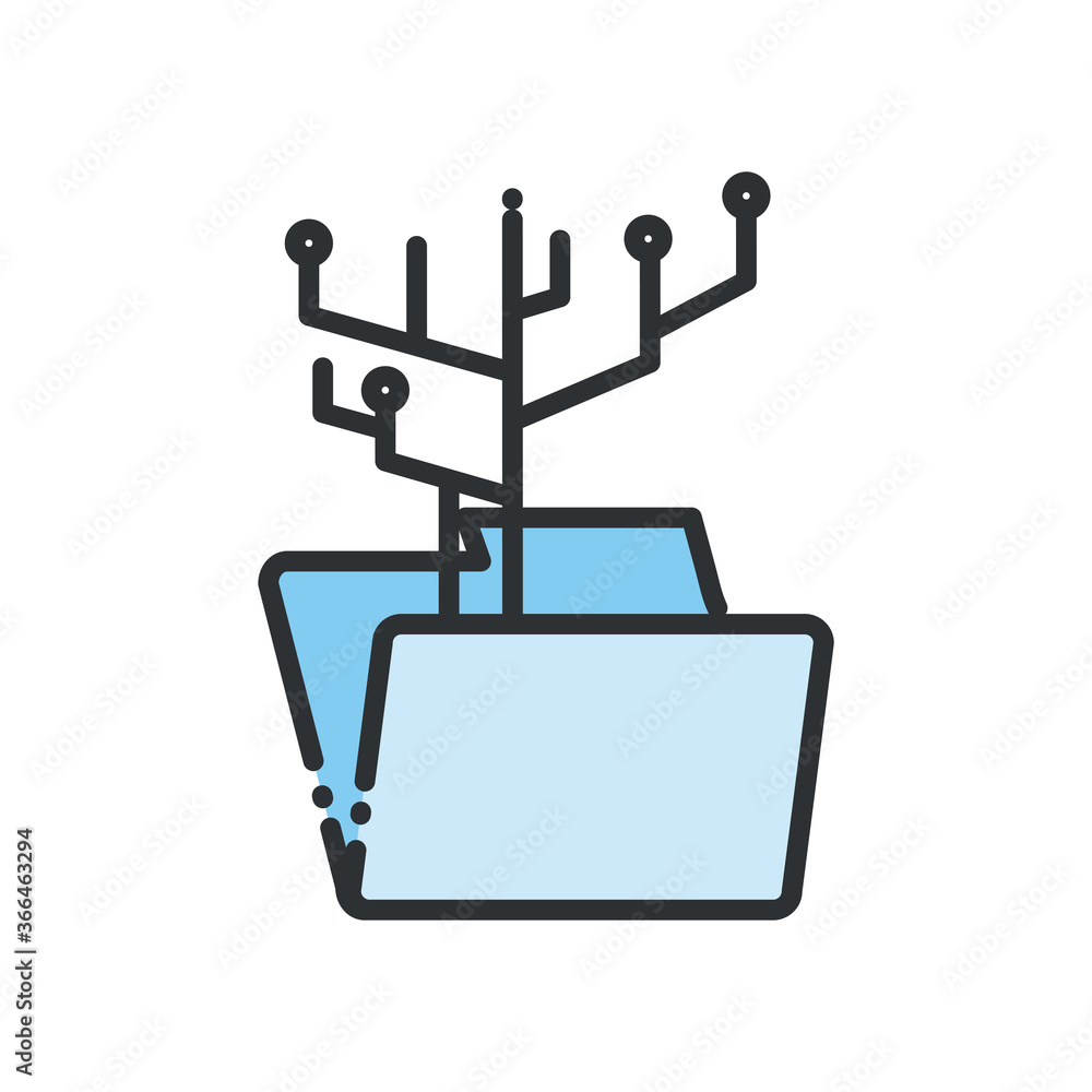 Poster file with circuit line and fill style icon vector design