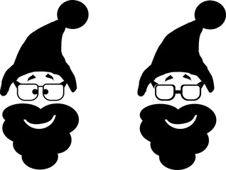 Santa Claus icon,  cheerful hipster Santa 