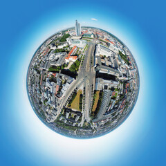 City of Leipzig as a creative symbol globe