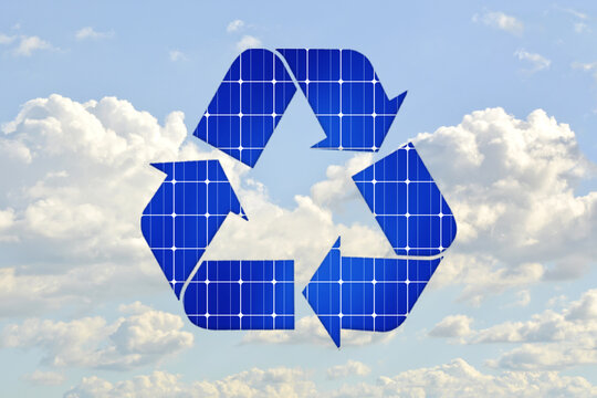 Recycling symbol solar energy