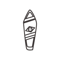 brazil surf board line style icon vector design