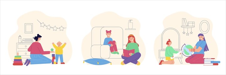 Babysitter Flat Compositions Set 