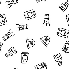 Dispenser Water Tool Vector Seamless Pattern Thin Line Illustration