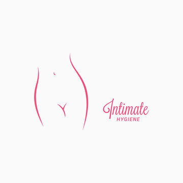 Intimate Hygiene Logo. Woman Hygiene On White