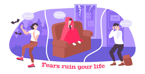Fears Ruin Your Life Vector Illustration