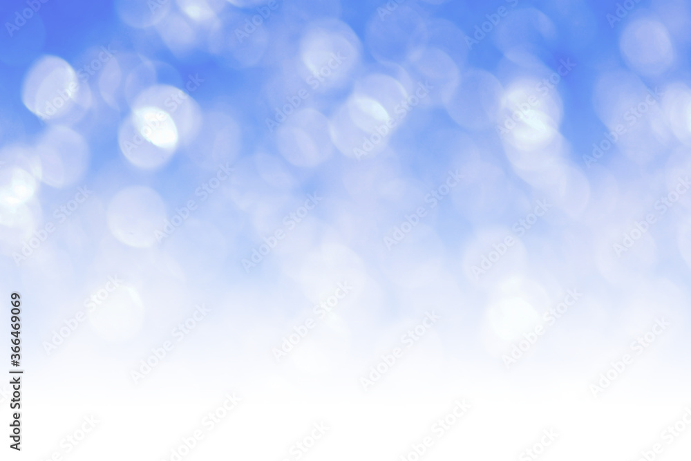 Poster abstract blue background with bokeh