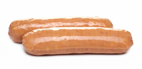Mini sausages, hot dogs isolated on white background