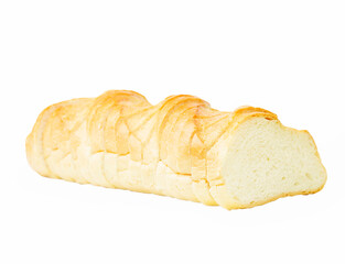 
Sliced ​​fresh loaf isolated on white background