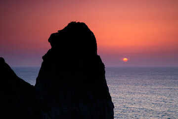 Monkey rock with sunset in Iki island Nagasaki Province