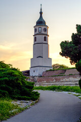 Clock tower (Sahat kula) of the Belgrade Fortress in Belgrade, capital of Serbia