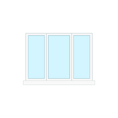 Window isolated on white background. Vector illustration, flat cartoon simple design, eps 10.