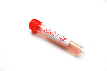 sample with Covid19 on a white background