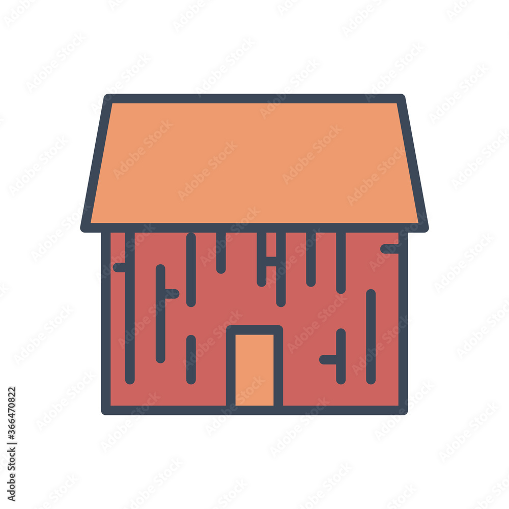 Poster house with door line and fill style icon vector design