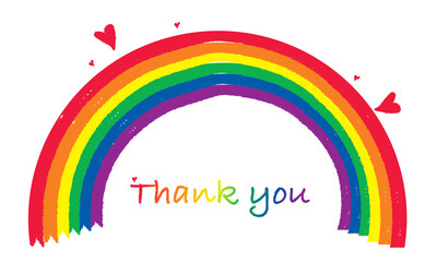 Obraz premium Thank you rainbow vector illustration 