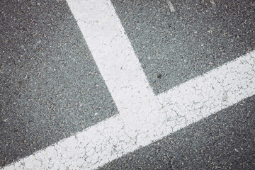 Special street marks with white color and lines and corner, like parking place, no person and space for text and background