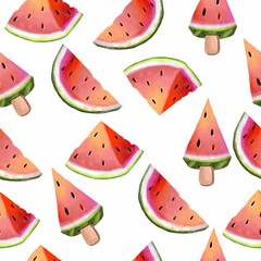 The watermelon seamless pattern for fabric and textile