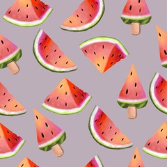 The watermelon seamless pattern for fabric and textile