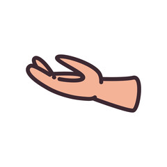 open gesture with hand line and fill style icon vector design